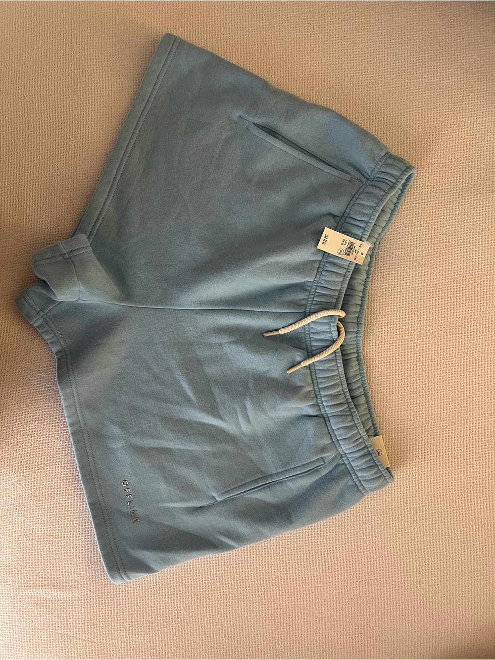 aerie sky blue athletic drawstring shorts